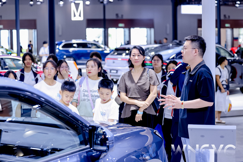 2025世界新能源汽车大会期间，与会嘉宾参观新能源汽车技术展。主办方供图