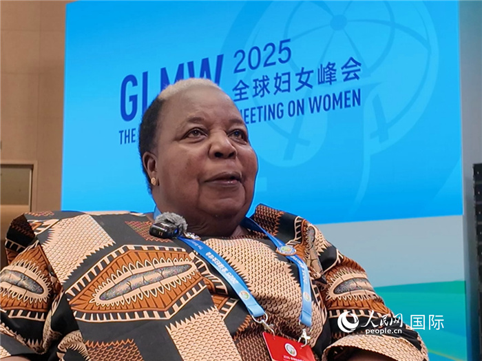 联合国第四次世界妇女大会秘书长的格特鲁德·蒙盖拉。 人民网记者 阿尔达克摄